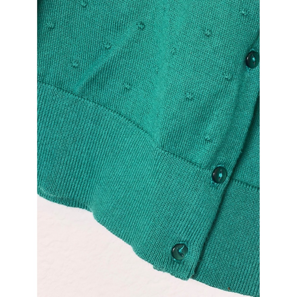 LOFT Outlet XL Green Swiss Dot Cotton Cardigan Button Front Sweater - Picture 9 of 17